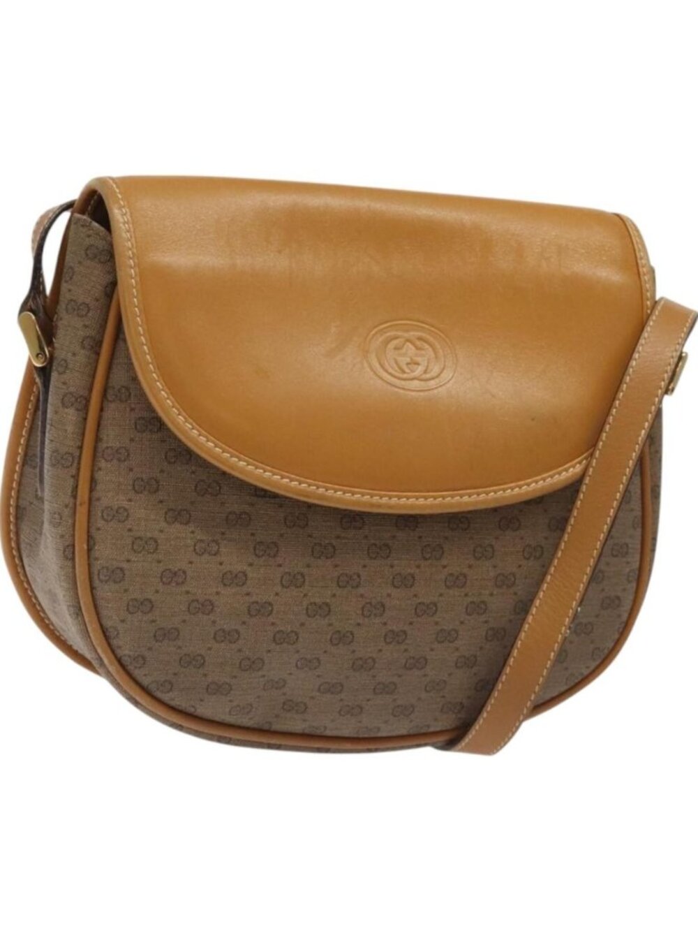 GUCCI Micro GG Supreme Shoulder Bag PVC Beige Gold 007 115 0074
